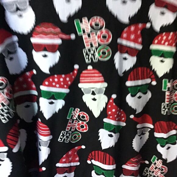 PJ Place Pajamas Size XXXL Black Cool Santa 2 Piece Long Sleeves Christmas - Picture 3 of 13